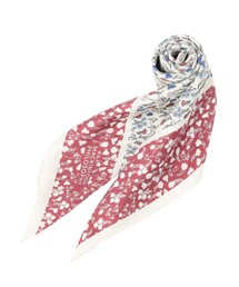 Snowblue Gardenシルクプリントスカーフ