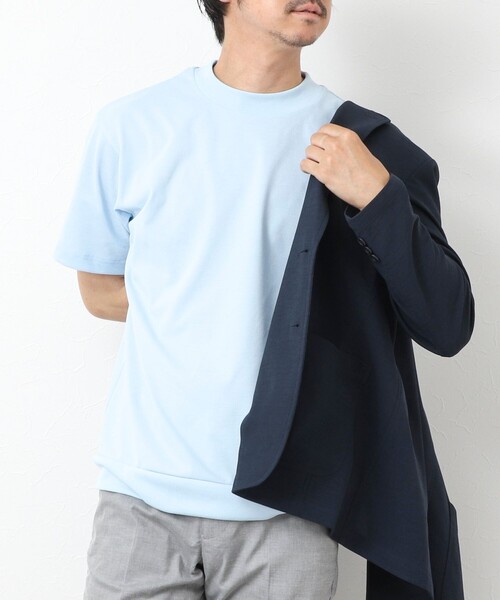 NOLLEY’S（ノーリーズ）の「《ビジカジ対応》【Quattro Seven】《吸水速乾/UVカット》カノコドレスT 25SS（Tシャツ/カットソー・メンズ・ホワイト/ネイビー/グレー/グレイッシュベージュ/サックスブルー・M/L/XL/S）」の5枚目の写真