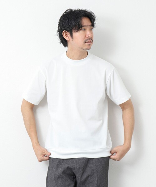 NOLLEY’S（ノーリーズ）の「《ビジカジ対応》【Quattro Seven】《吸水速乾/UVカット》カノコドレスT 25SS（Tシャツ/カットソー・メンズ・ホワイト/ネイビー/グレー/グレイッシュベージュ/サックスブルー・M/L/XL/S）」の9枚目の写真