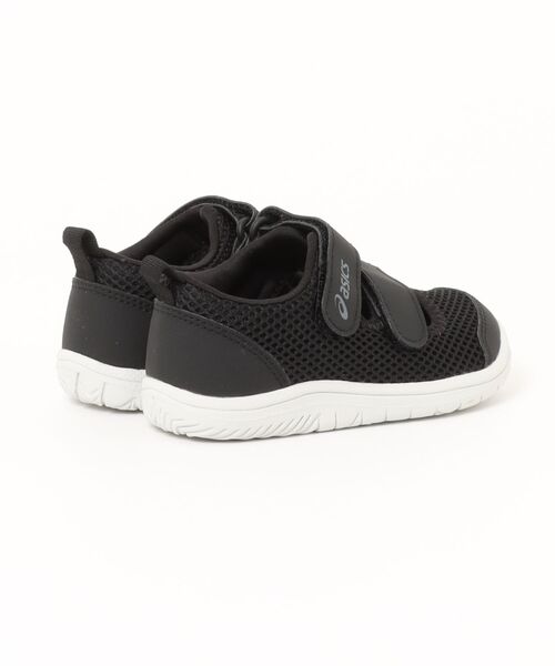 ASICS(アシックス)の「ASICS SUKU2 アシックス スクスク MESHOES MINI キッズサンダル サマーシューズ 2本ベルト ストラップ(ミーシューズミニ) 1144A365(サンダル・キッズ・ライトグレー/ブラック/ライトブルー・16.5cm/17.0cm/17.5cm/18.0cm/18.5cm/19.0cm/19.5cm/20.0cm/16.0cm)」の4枚目の写真