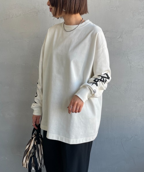 NANGA（ナンガ）の「[NANGA/ナンガ] 袖プリント ロングスリーブＴシャツ（Tシャツ/カットソー・レディース・ブラック/ホワイト・S/M/L）」の14枚目の写真