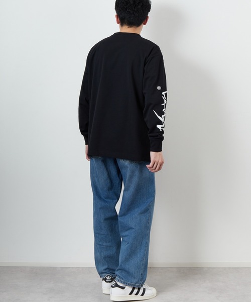 ラス１　新品　25年春夏 NANGAナンガ　袖ロゴプリント　ロンＴ　黒　M 1l030a.jpg