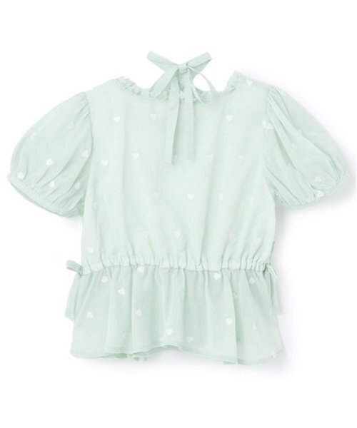 レア メゾピアノ刺しゅうレトロうさぎくま コーデュロイブラウスシャツ