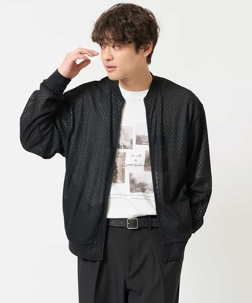 a.v.v(アーヴェヴェ)の「【洗濯機で洗える/吸水速乾】ダイヤシアーリブブルゾン(ブルゾン・メンズ・ブラック・46/48)」の1枚目の写真