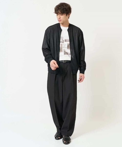 a.v.v(アーヴェヴェ)の「【洗濯機で洗える/吸水速乾】ダイヤシアーリブブルゾン(ブルゾン・メンズ・ブラック・46/48)」の2枚目の写真