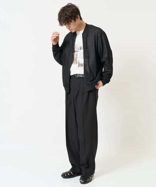 a.v.v(アーヴェヴェ)の「【洗濯機で洗える/吸水速乾】ダイヤシアーリブブルゾン(ブルゾン・メンズ・ブラック・46/48)」の3枚目の写真