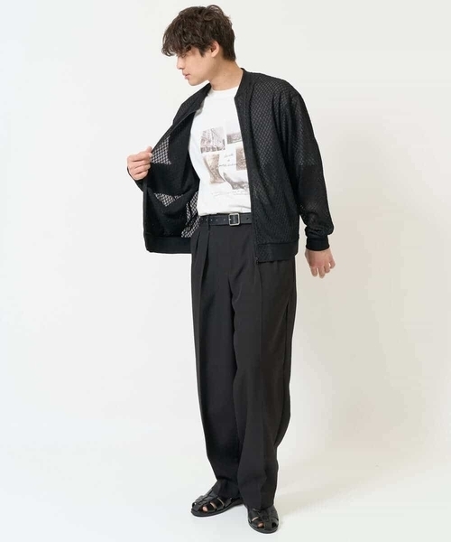 a.v.v(アーヴェヴェ)の「【洗濯機で洗える/吸水速乾】ダイヤシアーリブブルゾン(ブルゾン・メンズ・ブラック・46/48)」の4枚目の写真