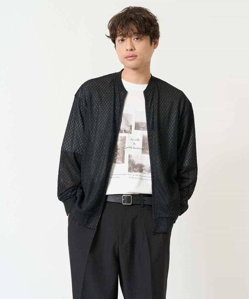 a.v.v(アーヴェヴェ)の「【洗濯機で洗える/吸水速乾】ダイヤシアーリブブルゾン(ブルゾン・メンズ・ブラック・46/48)」の6枚目の写真