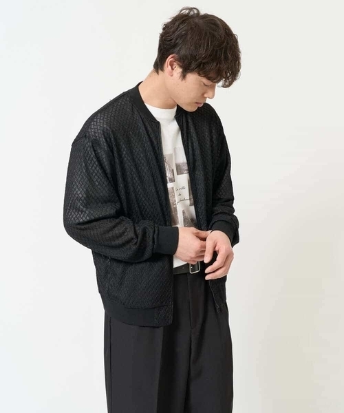 a.v.v(アーヴェヴェ)の「【洗濯機で洗える/吸水速乾】ダイヤシアーリブブルゾン(ブルゾン・メンズ・ブラック・46/48)」の7枚目の写真