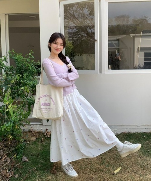 ☆華麗にフワッと広がる☆【CHANEL】バイカラーロングスカート osharewalker ロング スカート レディース ボトムス マキシ丈