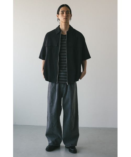 STYLEMIXER(スタイルミキサー)の「シアサッカージップシャツ(シャツ/ブラウス・メンズ・ホワイト/ブラック/サックスブルー・MEDIUM/LARGE)」の20枚目の写真