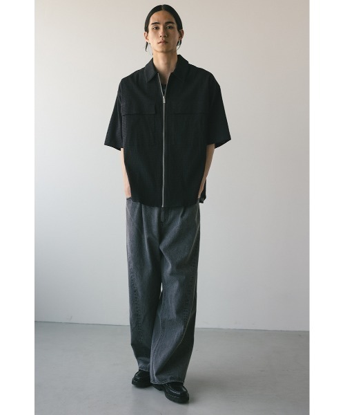 STYLEMIXER(スタイルミキサー)の「シアサッカージップシャツ(シャツ/ブラウス・メンズ・ホワイト/ブラック/サックスブルー・MEDIUM/LARGE)」の22枚目の写真