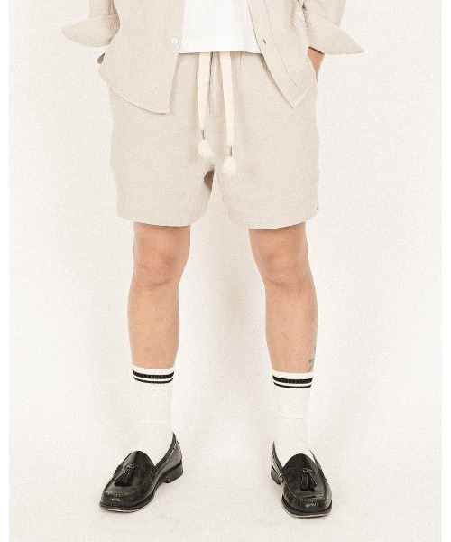 #Re:room(リルーム)の「ダブルガーゼショーツ(その他パンツ・メンズ・ブラック/ベージュ/ブルー・SMALL/MEDIUM)」の1枚目の写真