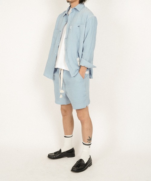 #Re:room(リルーム)の「ダブルガーゼショーツ(その他パンツ・メンズ・ブラック/ベージュ/ブルー・SMALL/MEDIUM)」の21枚目の写真