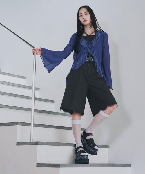 HARE（ハレ）の「レーススカラップハーフパンツ(HARE)（その他パンツ・レディース・ブラック/ホワイト・FREE）」の7枚目の写真