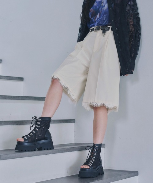 HARE（ハレ）の「レーススカラップハーフパンツ(HARE)（その他パンツ・レディース・ブラック/ホワイト・FREE）」の8枚目の写真