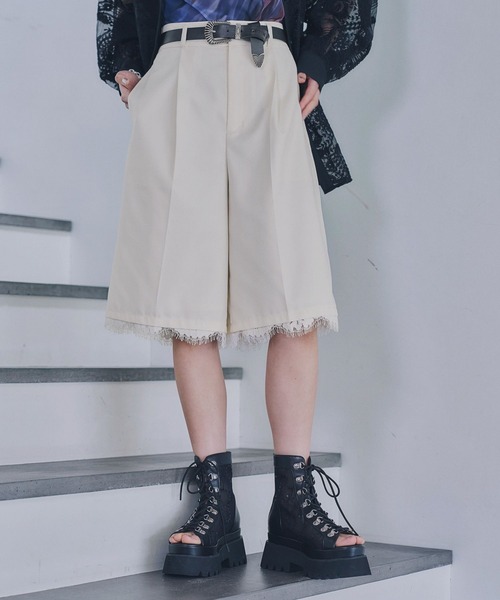 HARE（ハレ）の「レーススカラップハーフパンツ(HARE)（その他パンツ・レディース・ブラック/ホワイト・FREE）」の9枚目の写真