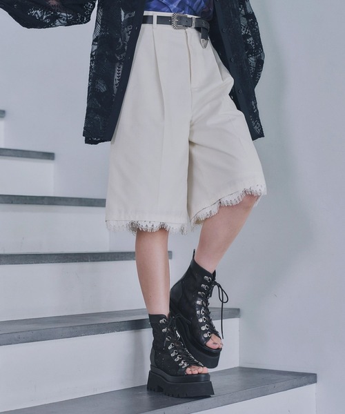 HARE（ハレ）の「レーススカラップハーフパンツ(HARE)（その他パンツ・レディース・ブラック/ホワイト・FREE）」の10枚目の写真