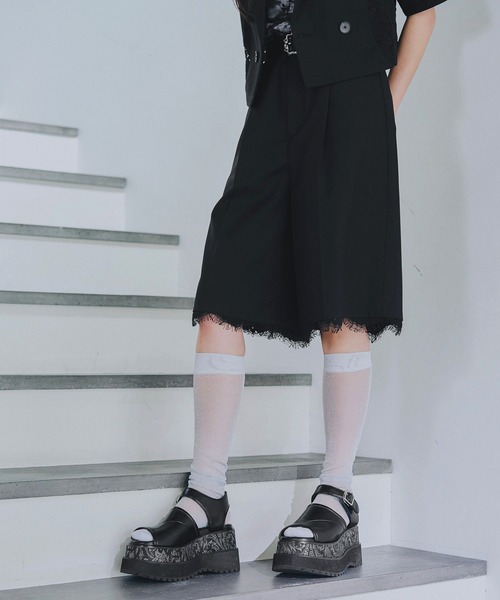 HARE（ハレ）の「レーススカラップハーフパンツ(HARE)（その他パンツ・レディース・ブラック/ホワイト・FREE）」の11枚目の写真