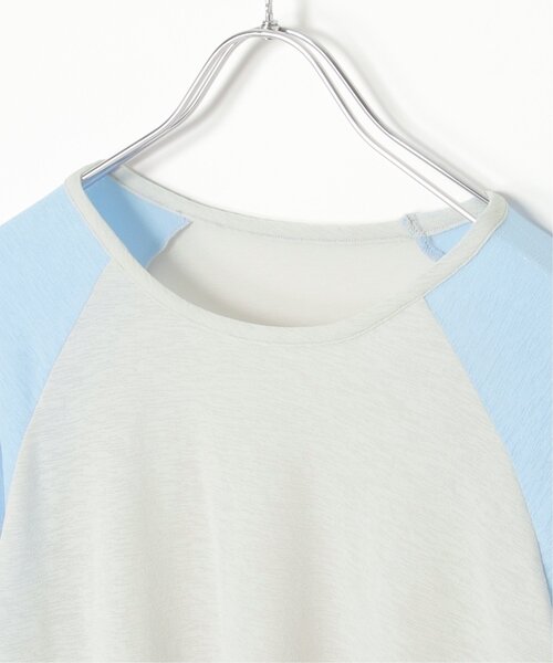 VENCEEXCHANGE(ヴァンスエクスチェンジ)の「ラグラン配色切り替えトップス(Tシャツ/カットソー・レディース・オフホワイト/ブラック/ライトグレー・FREE)」の10枚目の写真