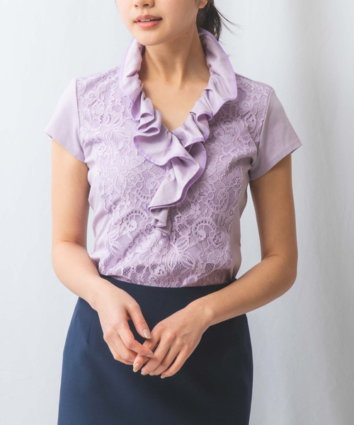 NARACAMICIE(ナラカミーチェ)の「【NARACAMICIE】60スムースレースフリルカットソー(Tシャツ/カットソー・レディース・ホワイト/パープル/グリーン・M/XL/L)」の17枚目の写真