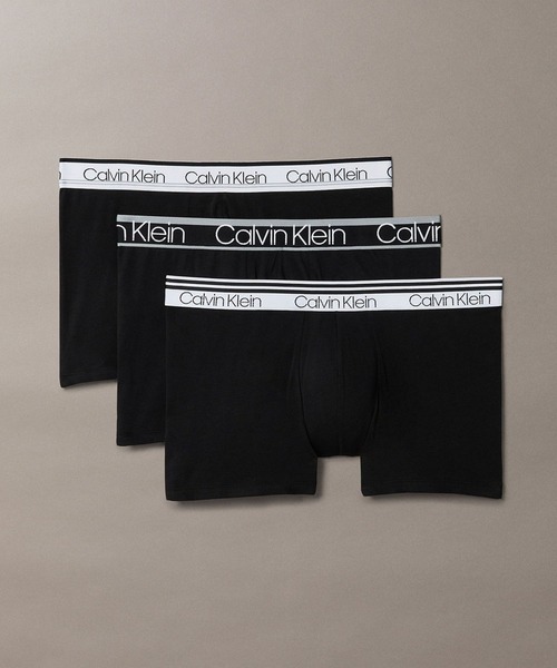 Calvin Klein(カルバン・クライン)の「ボクサーパンツ(3枚パック) - Cotton Stretch WB Variety PK トランクス(ボクサーパンツ・メンズ・グレー系その他/ブラック/グレー系その他2/マルチ/その他・M/S/L/XL)」の1枚目の写真