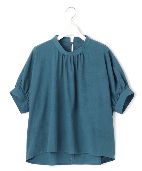 J.PRESS YORK STREET（ジェイプレスヨークストリート）の「【WOMEN】バックドレープドルマン ブラウス（シャツ/ブラウス・レディース・ピーコックグリーン系/オレンジ系/ネイビー系/ブラウン系・F）」の3枚目の写真