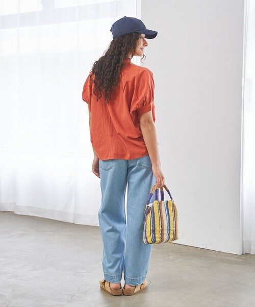 J.PRESS YORK STREET（ジェイプレスヨークストリート）の「【WOMEN】バックドレープドルマン ブラウス（シャツ/ブラウス・レディース・ピーコックグリーン系/オレンジ系/ネイビー系/ブラウン系・F）」の7枚目の写真