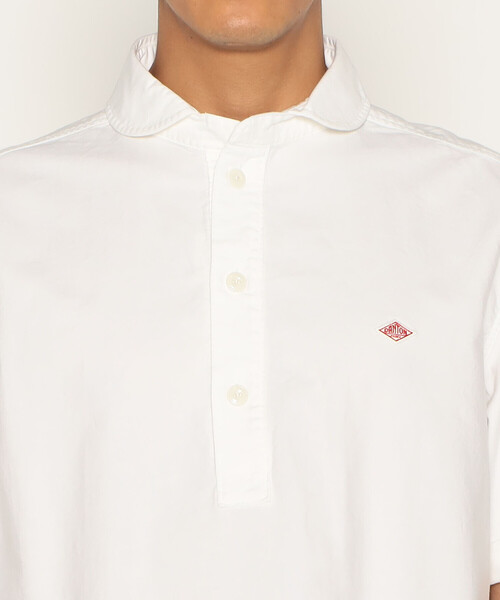 MEN'S OXFORD ROUND COLLAR SHORT SLEEVE PULLOVER SHIRT PLAIN