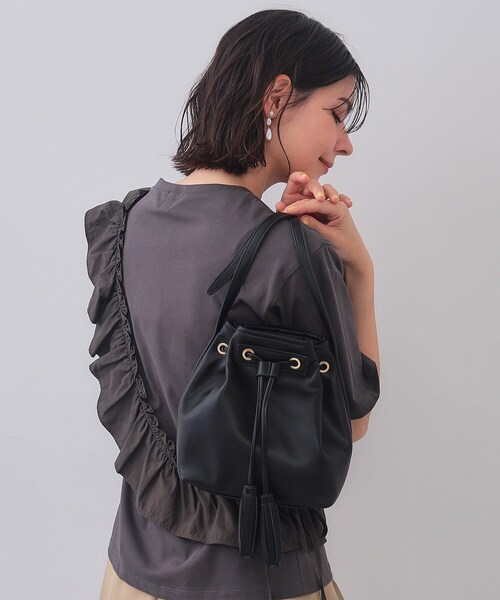 セール】タッセル巾着デザインミニショルダーバッグ（ショルダー