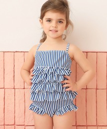 Lace Ladies（レースレディース）の「キッズ ストライプ柄 ティアード フリル ワンピース 水着（水着）」