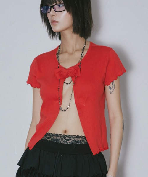カーディガン A'GEM/9 × .kom 「NIIER NOR/ニーアノア」STRAWBERRY CARDIGANS/ストロベリー カーディガン レ A'GEM/9 × .kom 『NIIER NOR/ニーアノア』STRAWBERRY CARDIGANS