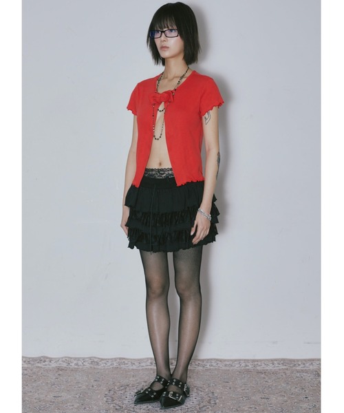 ブラウス シャツ A'GEM/9 × .kom 「NIIER NOR/ニーアノア」 ROSE SLEEVELESS SHIRT/ローズ スリーブノース A'GEM/9 × .kom 『NIIER NOR/ニーアノア』 ROSE SLEEVELESS