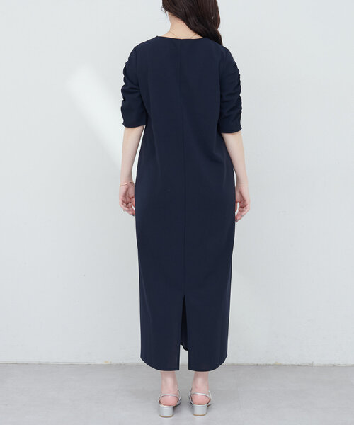natural couture(ナチュラルクチュール)の「ベルト付きボリューム袖ストレッチワンピース(ワンピース・レディース・ピンク/ネイビー/グレイッシュベージュ/ブルー・FREE)」の21枚目の写真