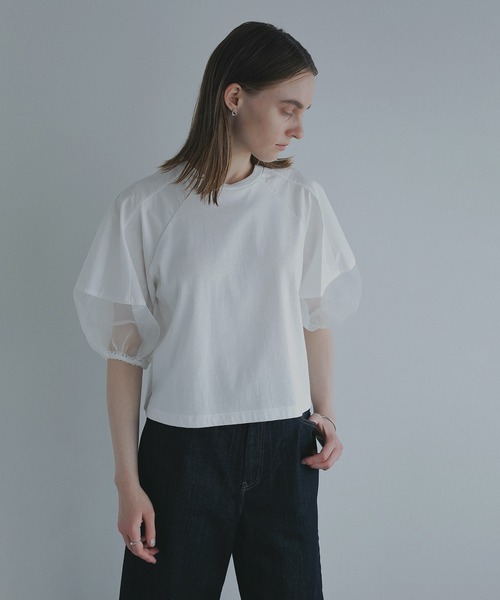マノフ MANOF パフスリーブ コンビ トップス PUFF SLEEVE COMBI TOPS 【2025 新作】 MANOF マノフ “PUFF SLEEVE COMBI TOPS” パフスリーブコンビ