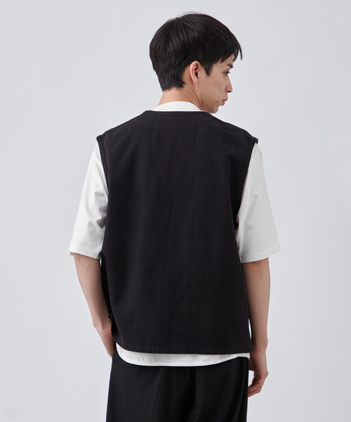 セール】コットンリネン ホックベスト（ベスト）｜B.C STOCK