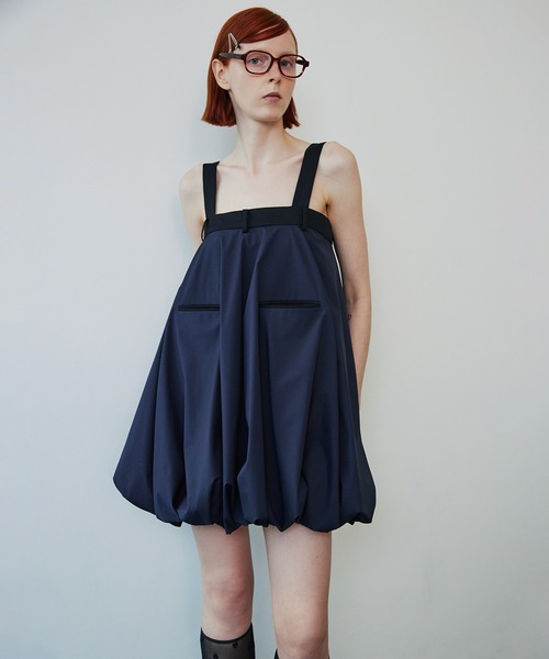 SORIN(ソリン )の「Combination Puff Mini Dress(ワンピース・レディース・グレー/チェック/ダークネイビー・38)」の2枚目の写真
