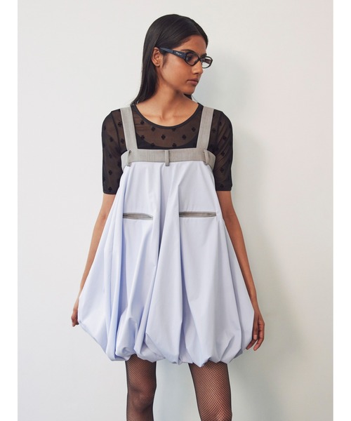 SORIN(ソリン )の「Combination Puff Mini Dress(ワンピース・レディース・グレー/チェック/ダークネイビー・38)」の4枚目の写真