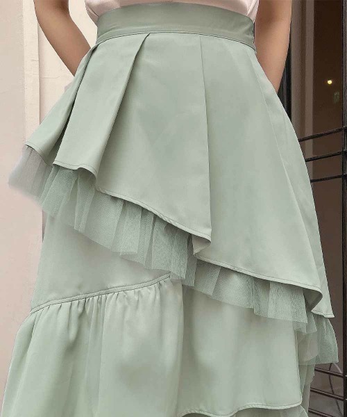 an another angelus（アンアナザーアンジェラス）の「チュールレイヤードラッフルスカート/ fint　フィント（スカート・レディース・ブラック/ミント・FREE）」の22枚目の写真