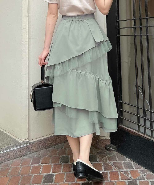 an another angelus（アンアナザーアンジェラス）の「チュールレイヤードラッフルスカート/ fint　フィント（スカート・レディース・ブラック/ミント・FREE）」の21枚目の写真