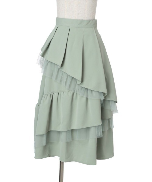 an another angelus（アンアナザーアンジェラス）の「チュールレイヤードラッフルスカート/ fint　フィント（スカート・レディース・ブラック/ミント・FREE）」の11枚目の写真