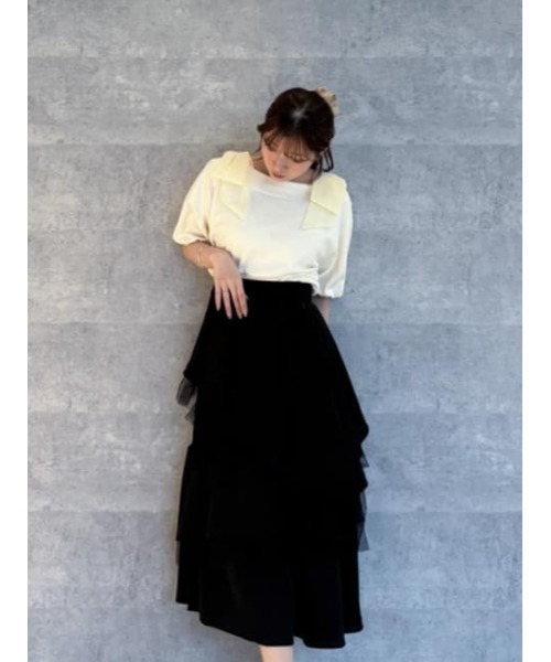 an another angelus（アンアナザーアンジェラス）の「チュールレイヤードラッフルスカート/ fint　フィント（スカート・レディース・ブラック/ミント・FREE）」の15枚目の写真