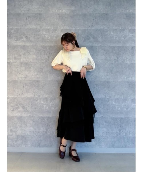 an another angelus（アンアナザーアンジェラス）の「チュールレイヤードラッフルスカート/ fint　フィント（スカート・レディース・ブラック/ミント・FREE）」の19枚目の写真
