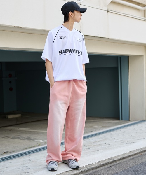 WEGO(ウィゴー)の「WEGO/アシッドウォッシュグラフィックスウェットパンツ(スウェットパンツ・メンズ・ブラック系その他/ピンク・MEDIUM/LARGE)」の10枚目の写真