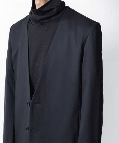 ATTACHMENT（アタッチメント）の「T/W/SI ストレッチギャバジン カラーレスJKT / T/W/SI STRETCH GABARDINE COLLARLESS JKT（ノーカラージャケット・メンズ・ブラック/ダークネイビー/ブラック系/グレー系・2/1/3）」の14枚目の写真
