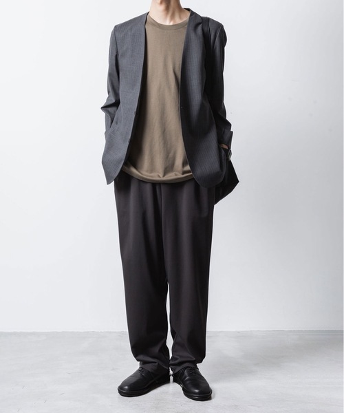 ATTACHMENT（アタッチメント）の「T/W/SI ストレッチギャバジン カラーレスJKT / T/W/SI STRETCH GABARDINE COLLARLESS JKT（ノーカラージャケット・メンズ・ブラック/ダークネイビー/ブラック系/グレー系・2/1/3）」の8枚目の写真