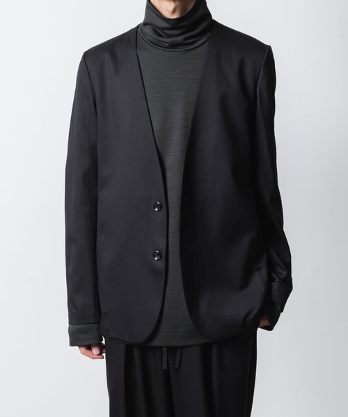 ATTACHMENT（アタッチメント）の「T/W/SI ストレッチギャバジン カラーレスJKT / T/W/SI STRETCH GABARDINE COLLARLESS JKT（ノーカラージャケット・メンズ・ブラック/ダークネイビー/ブラック系/グレー系・2/1/3）」の19枚目の写真