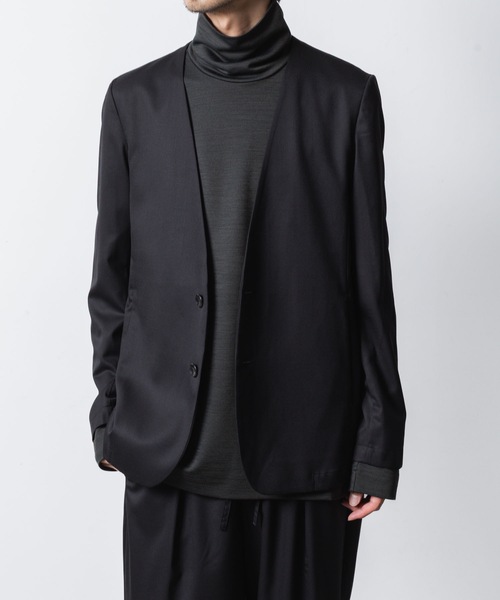 ATTACHMENT（アタッチメント）の「T/W/SI ストレッチギャバジン カラーレスJKT / T/W/SI STRETCH GABARDINE COLLARLESS JKT（ノーカラージャケット・メンズ・ブラック/ダークネイビー/ブラック系/グレー系・2/1/3）」の20枚目の写真