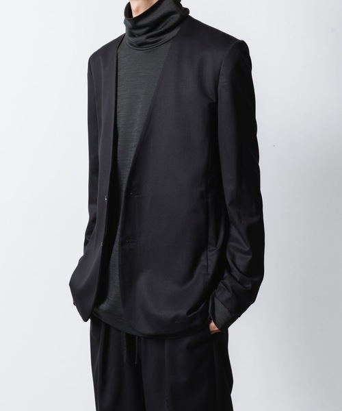 ATTACHMENT（アタッチメント）の「T/W/SI ストレッチギャバジン カラーレスJKT / T/W/SI STRETCH GABARDINE COLLARLESS JKT（ノーカラージャケット・メンズ・ブラック/ダークネイビー/ブラック系/グレー系・2/1/3）」の21枚目の写真