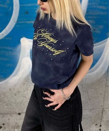 tシャツ 「ZOZO限定」スタッズ トップス カットソー レディース tシャツ ニットライクカットソーサイドシャーリングワン